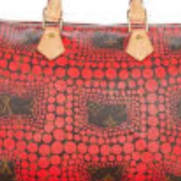 LOUIS VUITTON Speedy 30 Yayoi Kusama 2012 LTD ED Pumpkin Infinity Red Purs Bag - Picture 16 of 16
